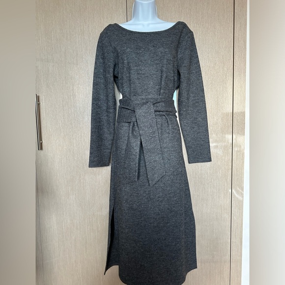 NWT MAJE Split Dress with Belt Open Back Midi - Picture 1 of 15